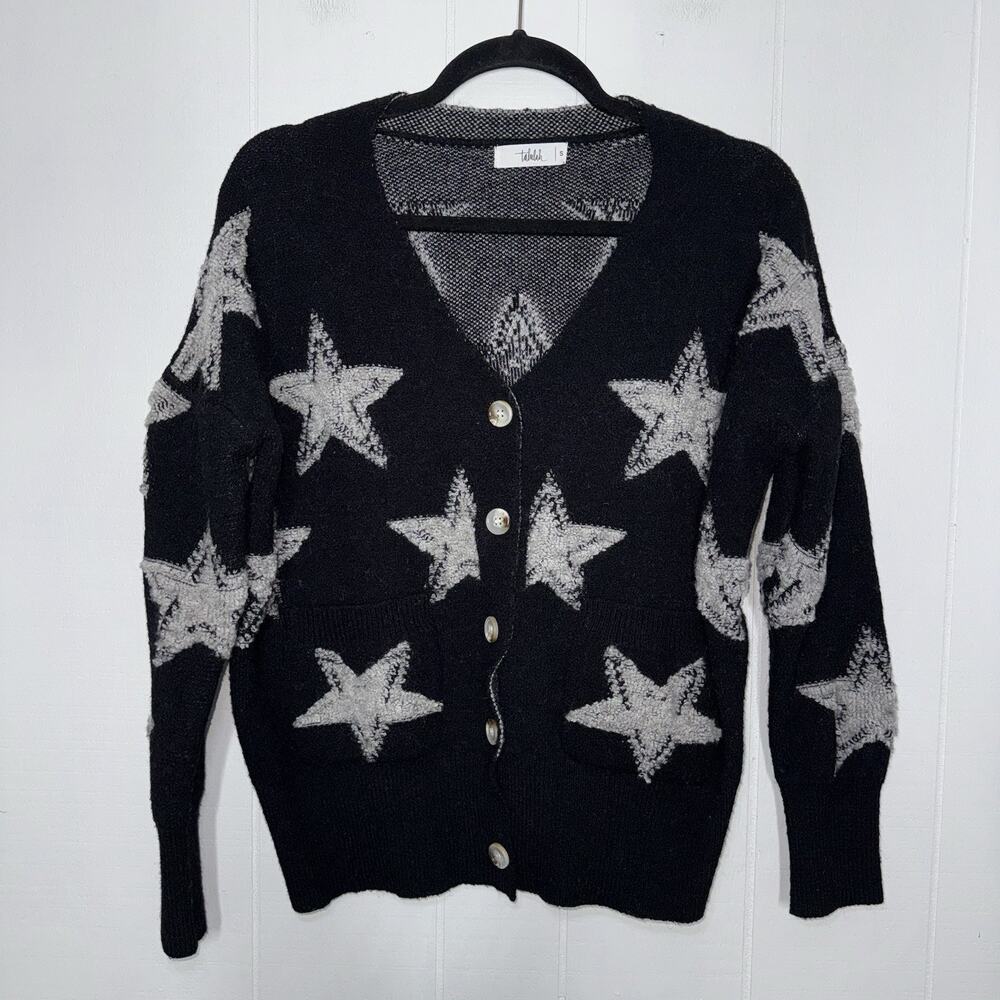 Talulah Boutique Women’s Star Cardigan Sweater Black Size Small